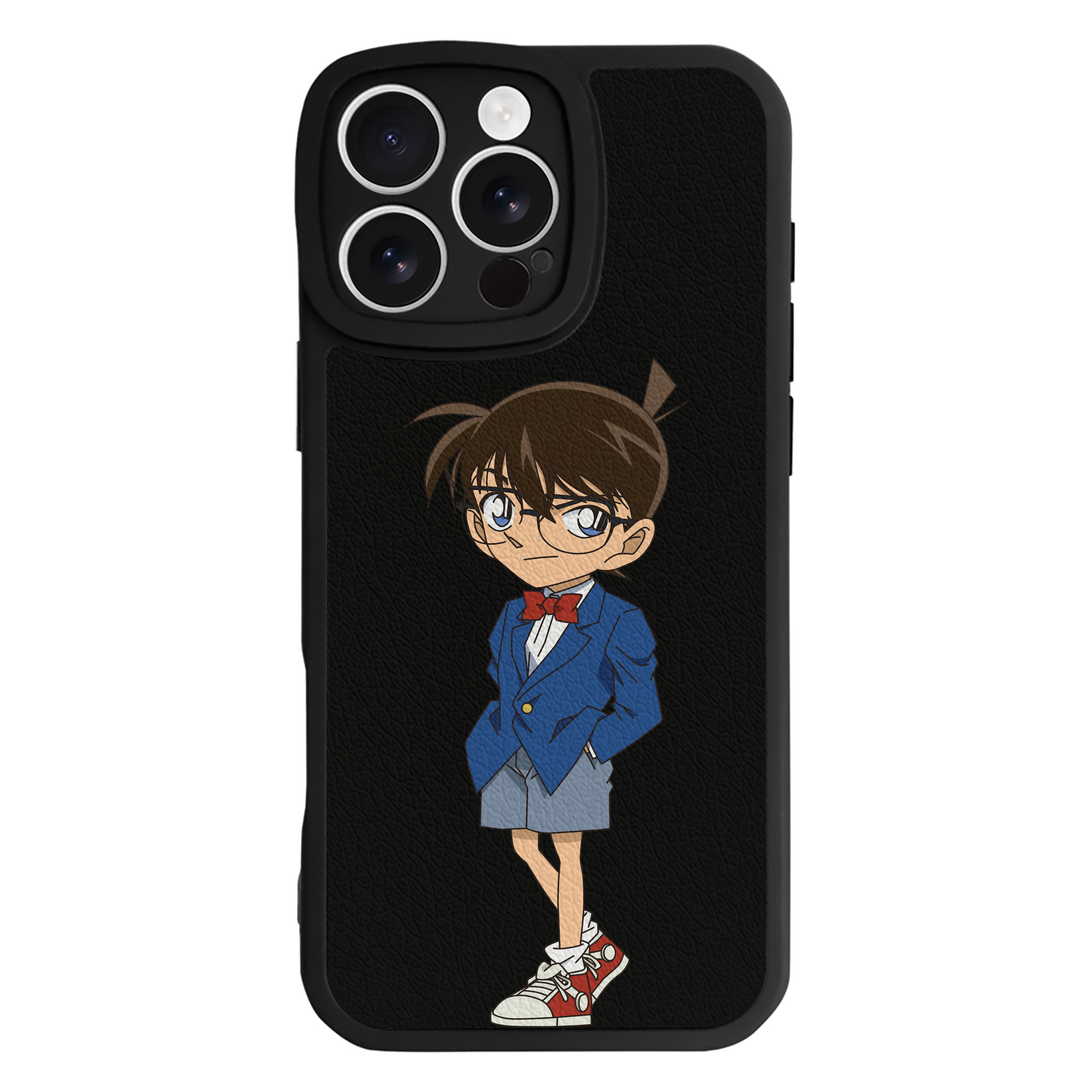（画像用） 名探偵コナン 江戸川 コナン Detective Conan Conan Edogawa 【iPhone 16シリーズ対応】シリコンスマホケース（レザー調） 材質：シリコン